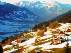 Austria, Lasy, Góry, Domy, Tyrol